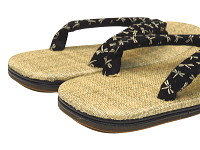 雪駄・セッタ　パナマ表・トンボ柄印伝風鼻緒　ライト底